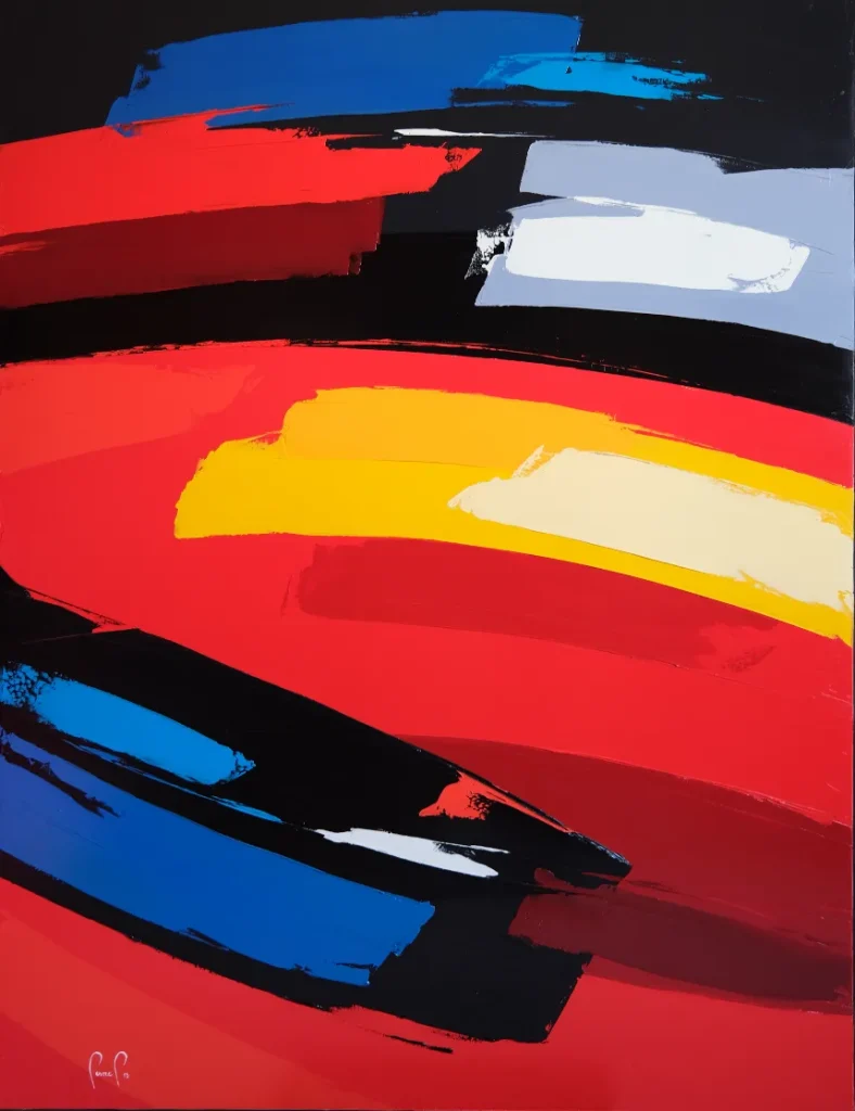 Une peinture abstraite de l'artiste peintre cherbourgeois Claude Pesnel