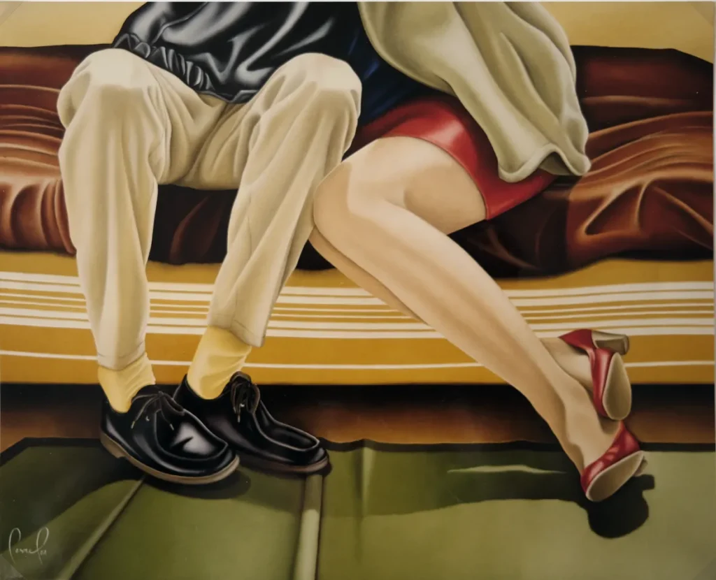 Une peinture figurative de l'artiste peintre cherbourgeois Claude Pesnel
